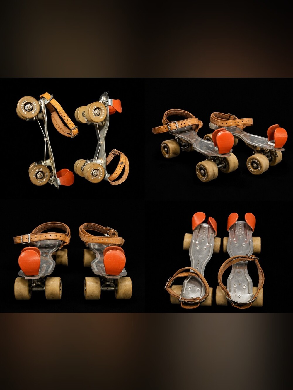 Vintage Adjustable Size Roller Skates By Chicago Skate Company Circa 1950s-1960s